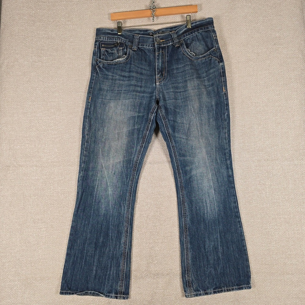 Axe & Crown Men Blue Boot Fit Jeans 36x32 Medium Wash Handcrafted Denim